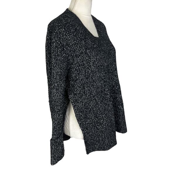 Athleta Shasta V-Neck Marled Wool Blend Pullover Sweater Side Slit Size XS - Picture 4 of 8